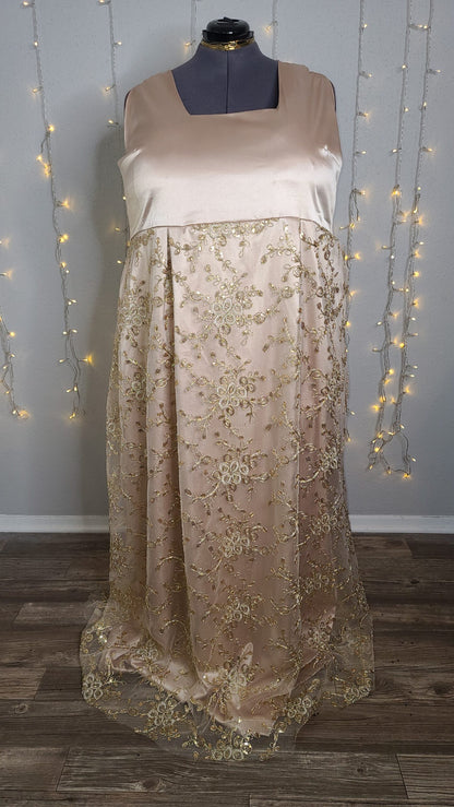 Plus Size Formal Gown | Gold Satin Gown | Christina Wells Designs Plus Size Formal Gown | Gold Satin Gown | Christina Wells Designs