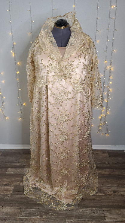 Plus Size Formal Gown | Gold Satin Gown