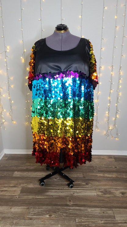 Plus Size Rainbow Sequin Dress | Christina Wells Designs Plus Size Rainbow Sequin Dress | Christina Wells Designs