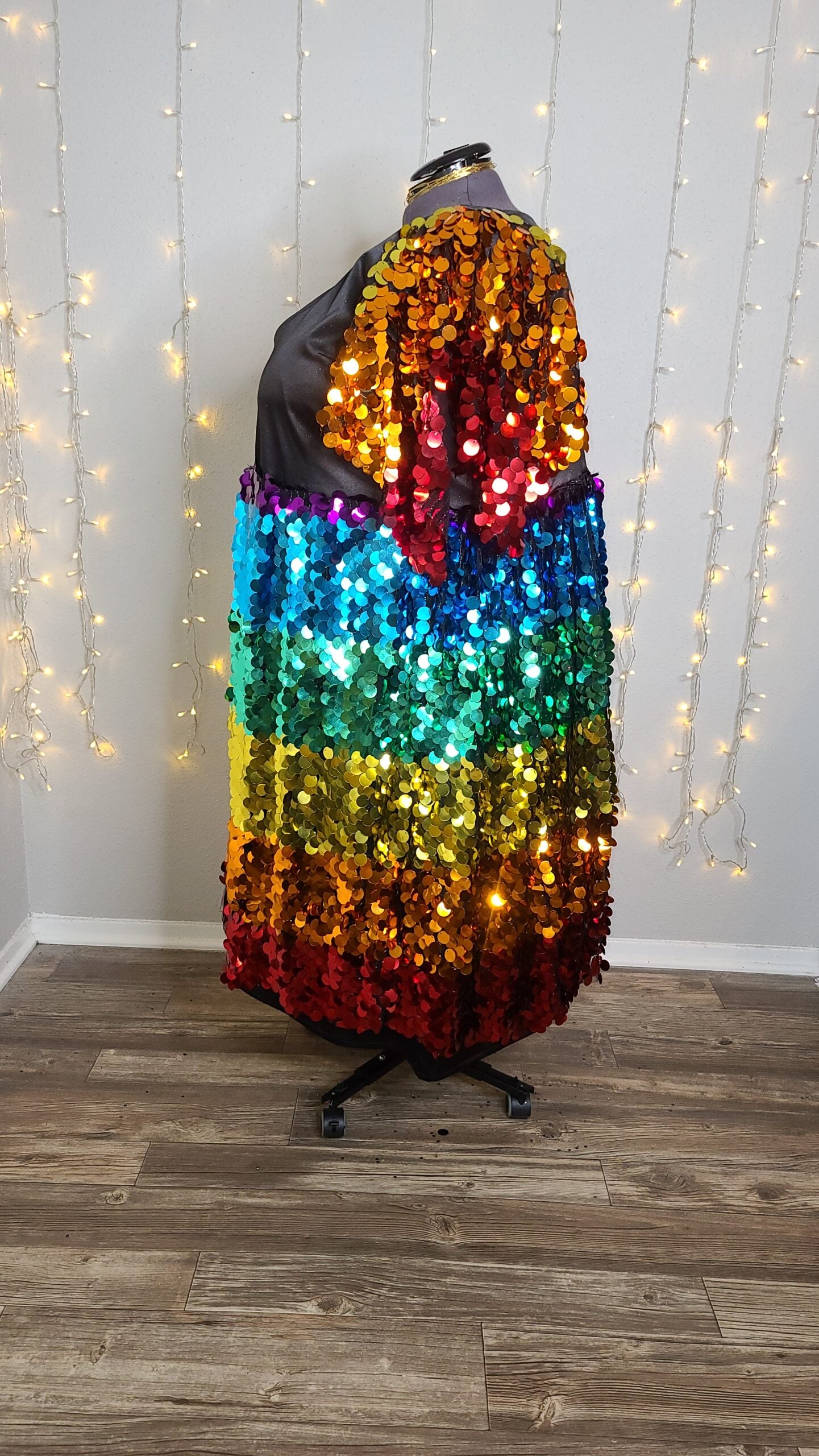 Plus Size Rainbow Sequin Dress